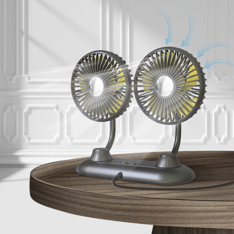 Portable Dual Adjustable USB Desk Fan Compact Quiet USB-Powered Cooling Fan for Home Office