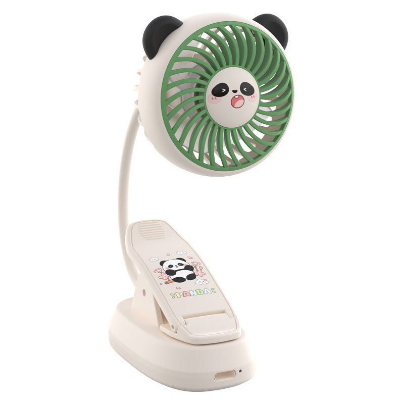 Portable Desk Fan Rechargeable Battery Cute Animal Face Quiet Operation
