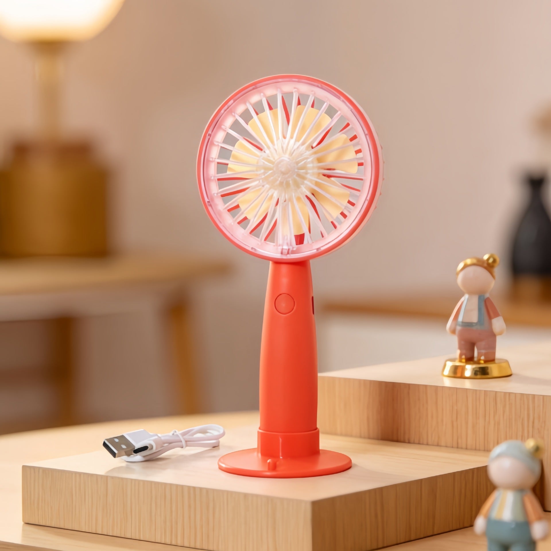 Portable USB Hand Fan for Women with Flexible Tilt and Ergonomic Handle Lightweight Personal Cooling Fan