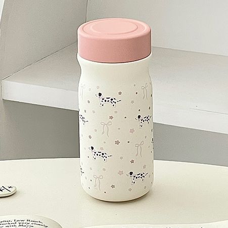 Insulated BPA-Free Water Bottle for Women with Cute Dog Design Leak-Proof Screw Cap