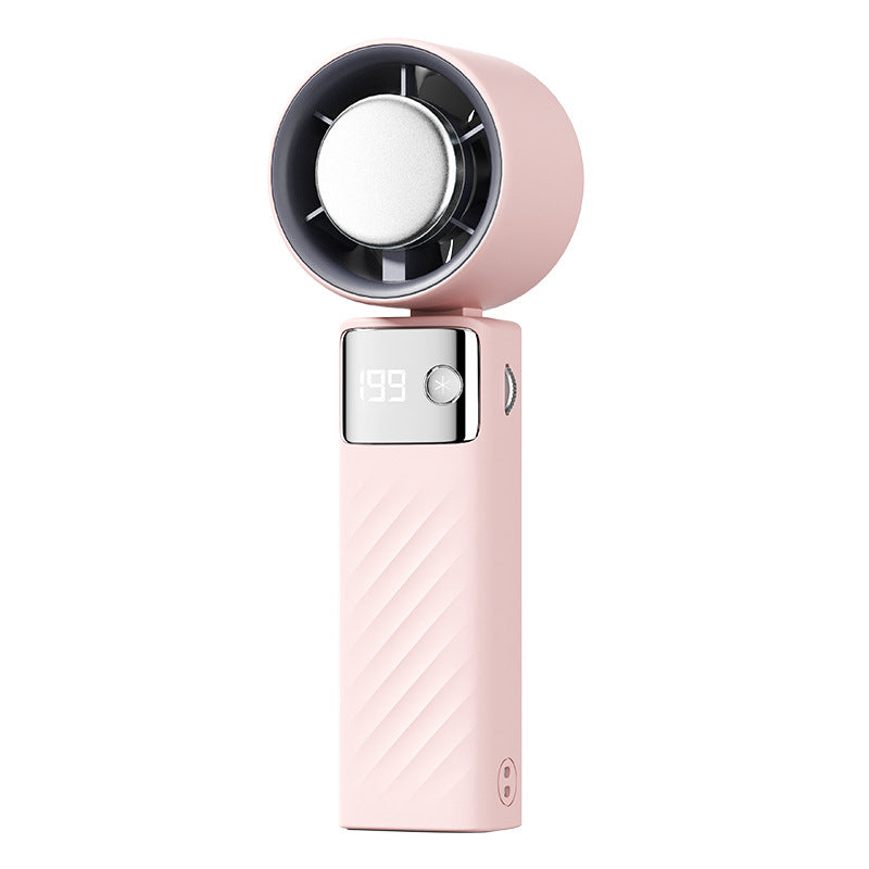 Portable Smart Handheld Fan with LED Temperature Display Rechargeable Quiet Operation