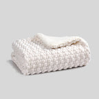 Harrow Women's Reversible Cozy Blanket Soft Textured Throw for Living Room and Bedroom
