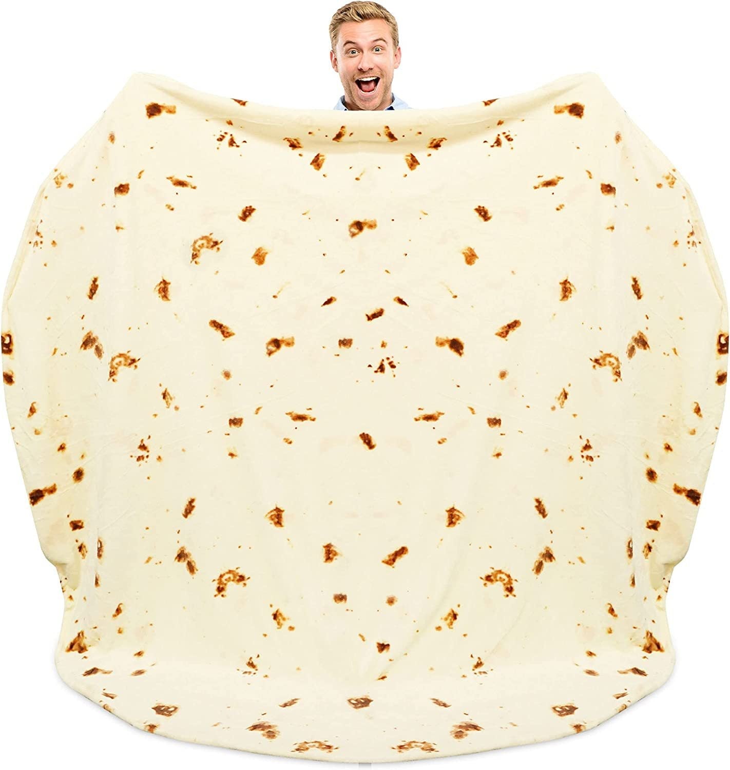 Fun Blanket Soft Cozy Fabric Unisex Tortilla Design Large Machine Washable