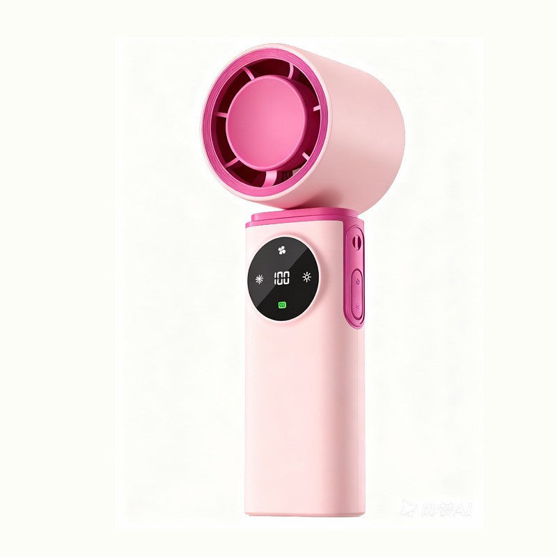 Harrow Portable Handheld Cooling Fan Rechargeable Battery LED Display Compact Lightweight