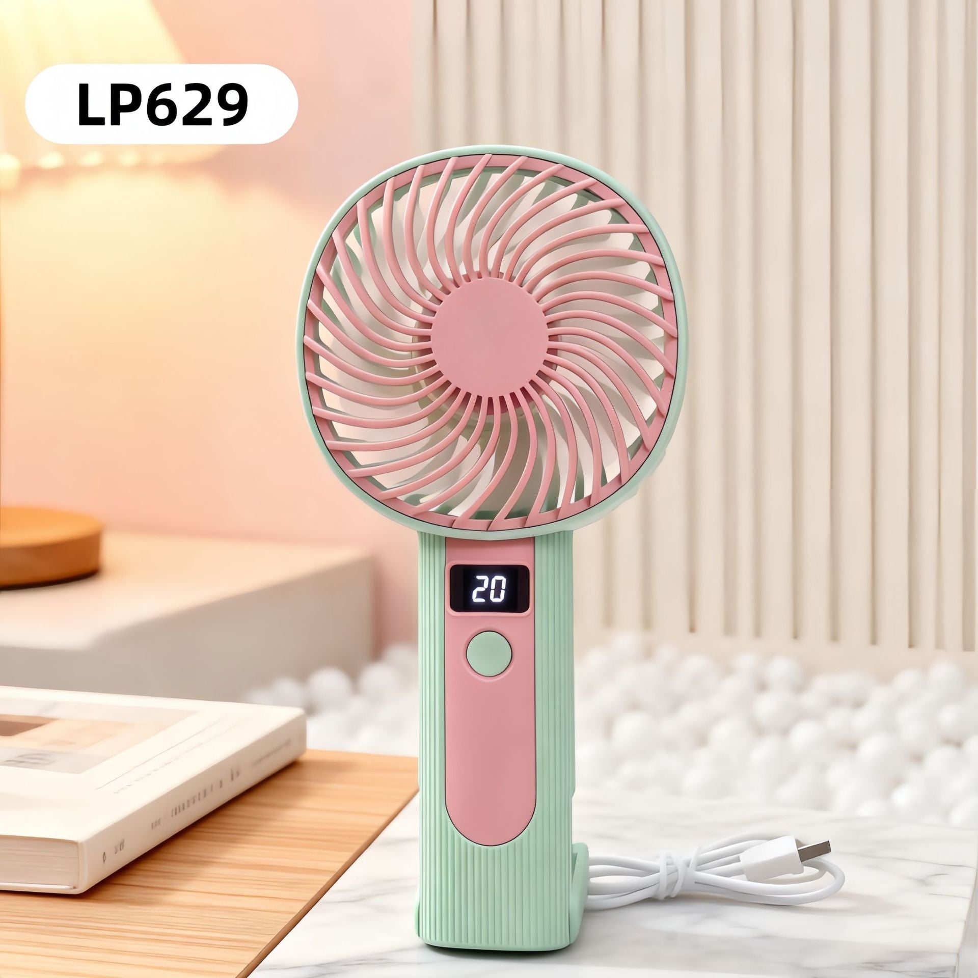 Portable Hand Fan for Women with Digital Control Ergonomic Design USB Rechargeable Compact