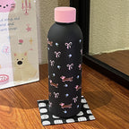 Insulated Water Bottle for Women Double-Walled Eco-Friendly Reusable Bottle with Dog Design and Flip Lid