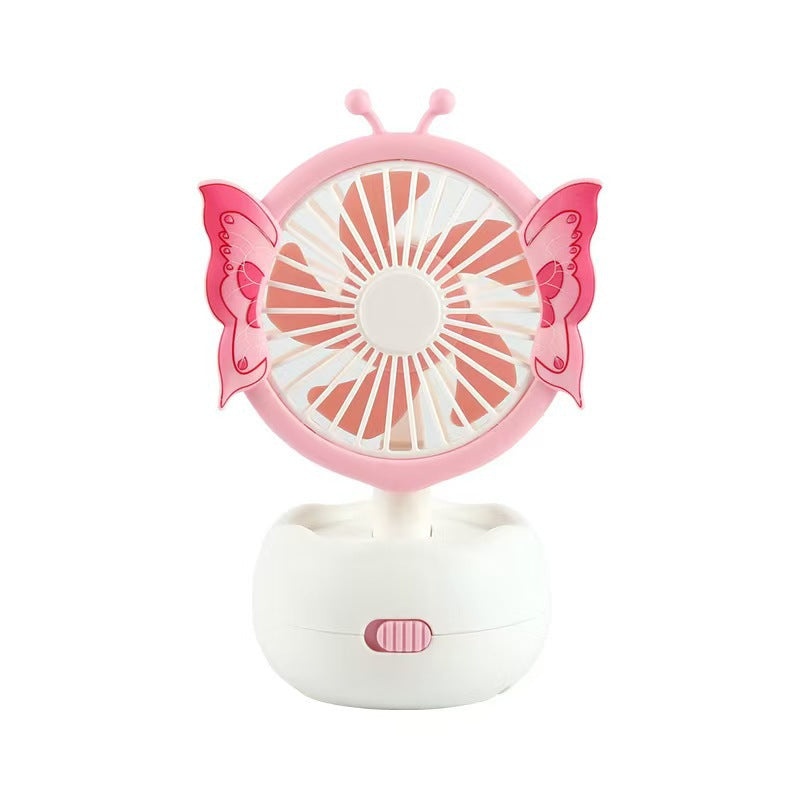 Rechargeable Portable Table Fan for Kids Butterfly Design Quiet USB Charging