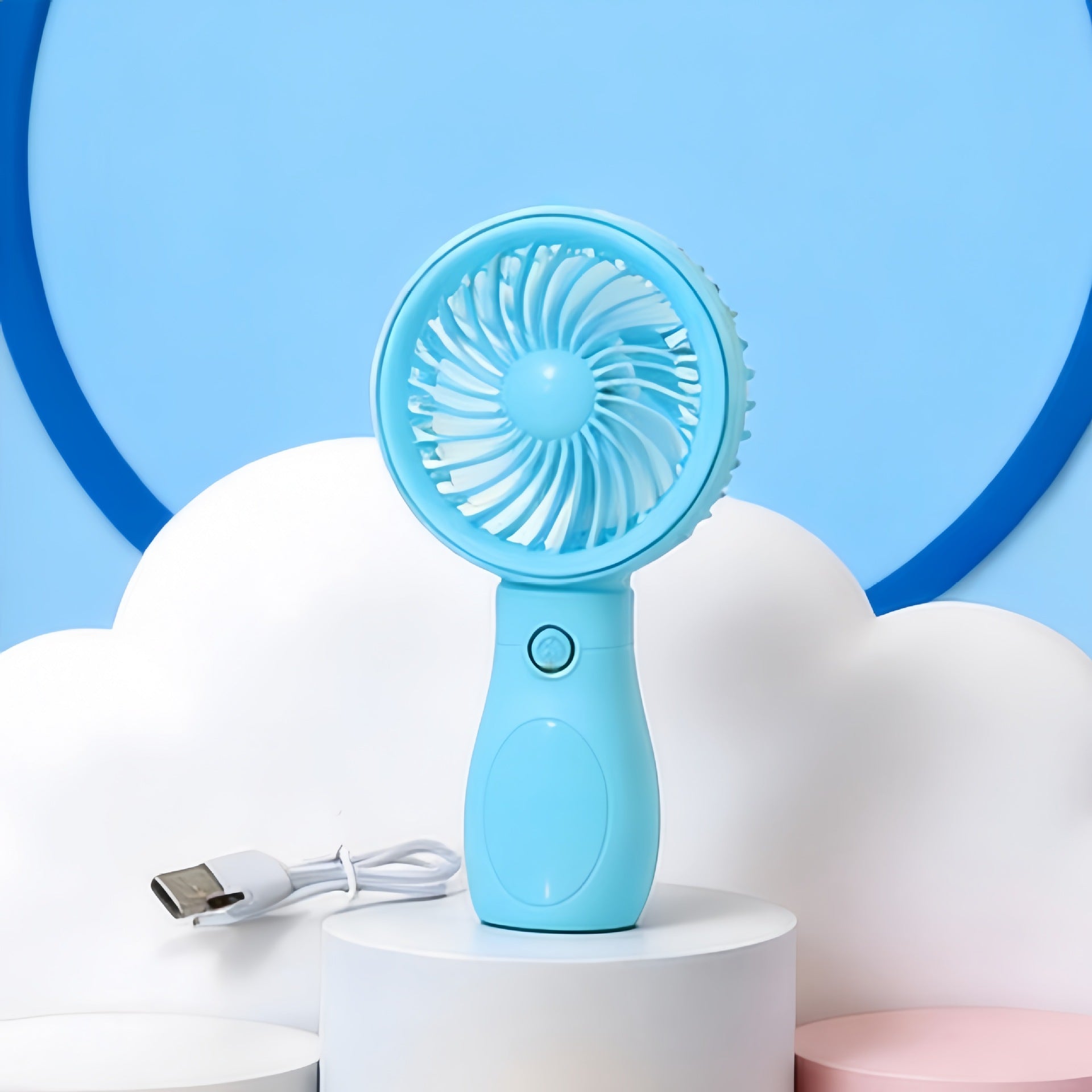 Portable Mini Fan USB Rechargeable 3-Speed Quiet Operation Compact Size