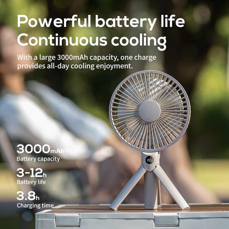Portable Table Fan with Digital Controls USB Rechargeable Quiet Desk Fan Compact Design