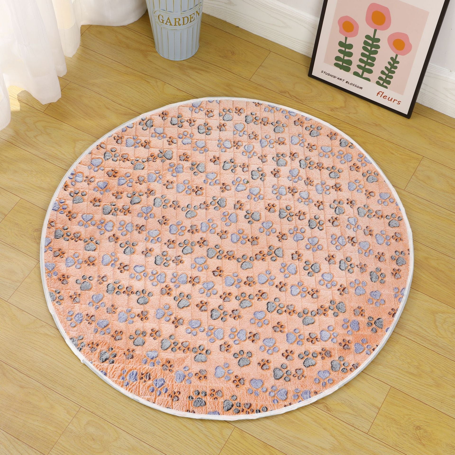 Plush Cat Bed Soft Non-Slip Bottom Machine Washable Cozy Pet Bed