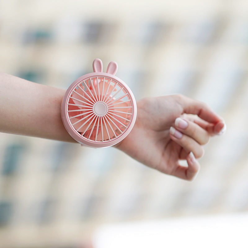 Portable Handheld Fan Lightweight Wrist-Wearable Cute Rabbit Design