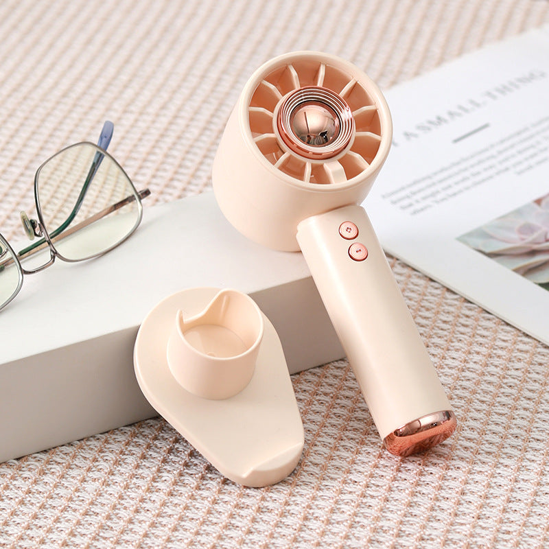 Portable Handheld Fan with Integrated Stand USB Rechargeable Compact Lightweight