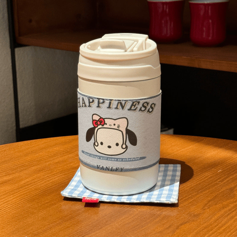 Insulated Women's Drinking Cup Leak-Proof Lid Playful Animal Design Reusable Eco-Friendly