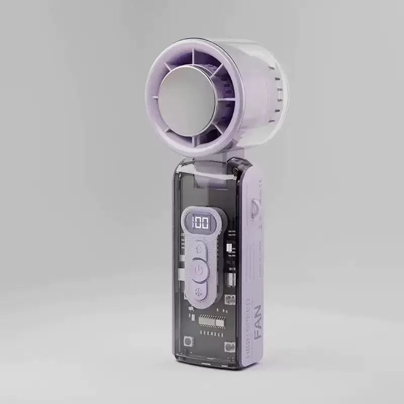 Portable High-Speed Fan with LED Display Lightweight Compact Battery Operated