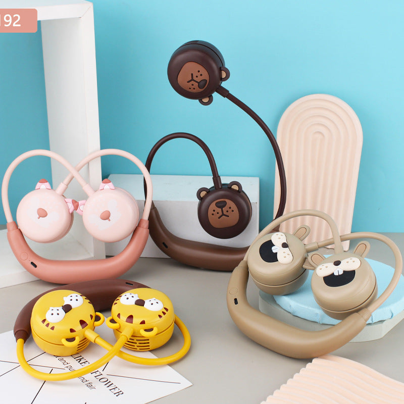 Wireless Kids Headphones with Neckband Child-Friendly Bear Design Bluetooth
