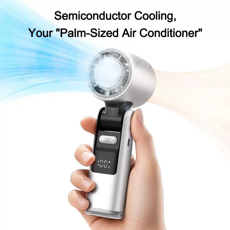 Rechargeable Portable Bladeless Mini Fan Foldable Head USB-C Travel Desk Cooler