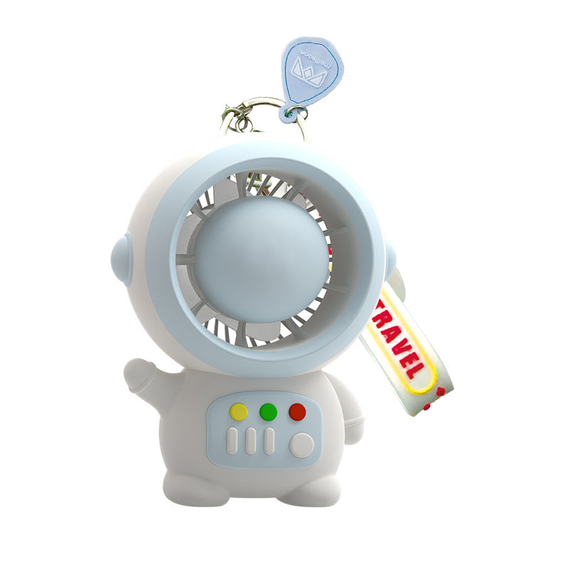 Women's Portable Mini Fan Astronaut Design USB Rechargeable Keychain Compact