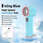 Portable High-Speed Fan with Flashlight 100 Speeds Sakura Pink Compact