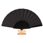 Women's Hand Fan with Filigree Wooden Handle Elegant Paper Folding Fan