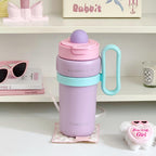 Ladies Insulated Water Bottle BPA-Free Plastic Leak-Proof Lid Ergonomic Handle Multi-Functional
