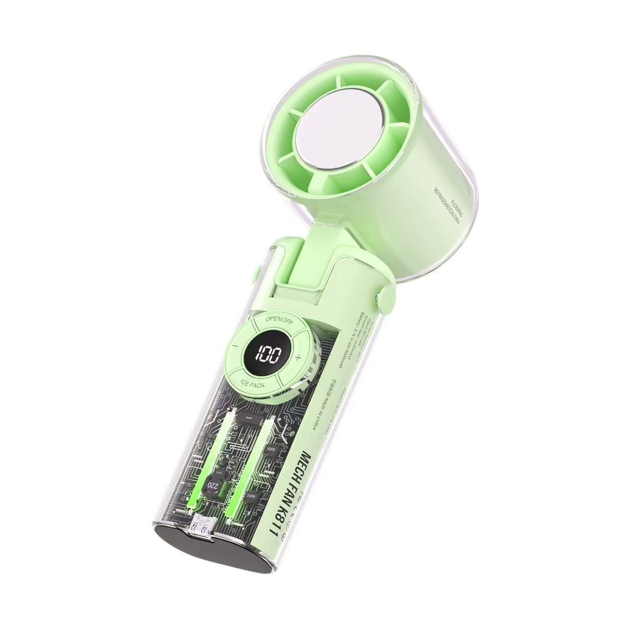 Portable Mini Fan Rechargeable USB Compact Personal Cooling Fan with LED Display