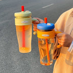 Multifunctional Coffee Mug with Reusable Straw Leak-Proof BPA-Free Plastic for Hot and Cold Drinks