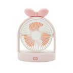 Portable Table Fan Compact Quiet Operation Adjustable Speeds Long Battery Life Cute Design for Women