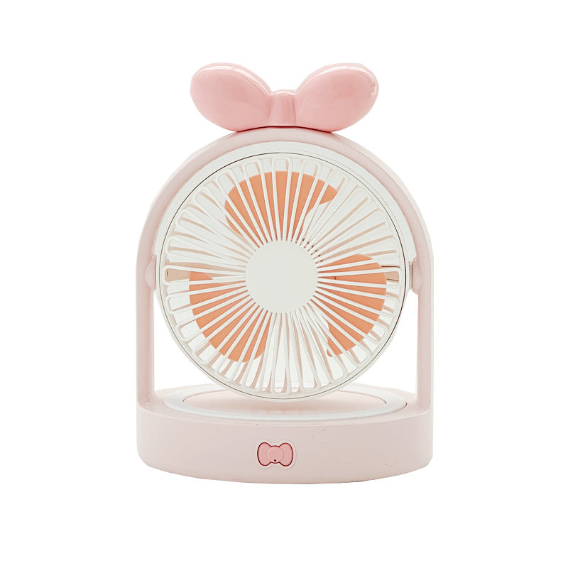 Portable Table Fan Compact Quiet Operation Adjustable Speeds Long Battery Life Cute Design for Women