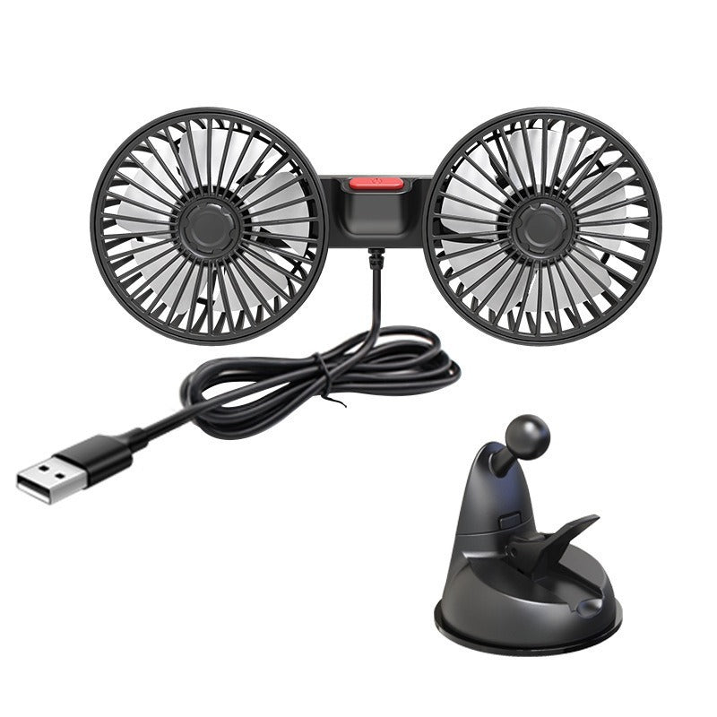 Harrow Dual Fan Car Cooling System USB Powered Adjustable Portable Vehicle Fan