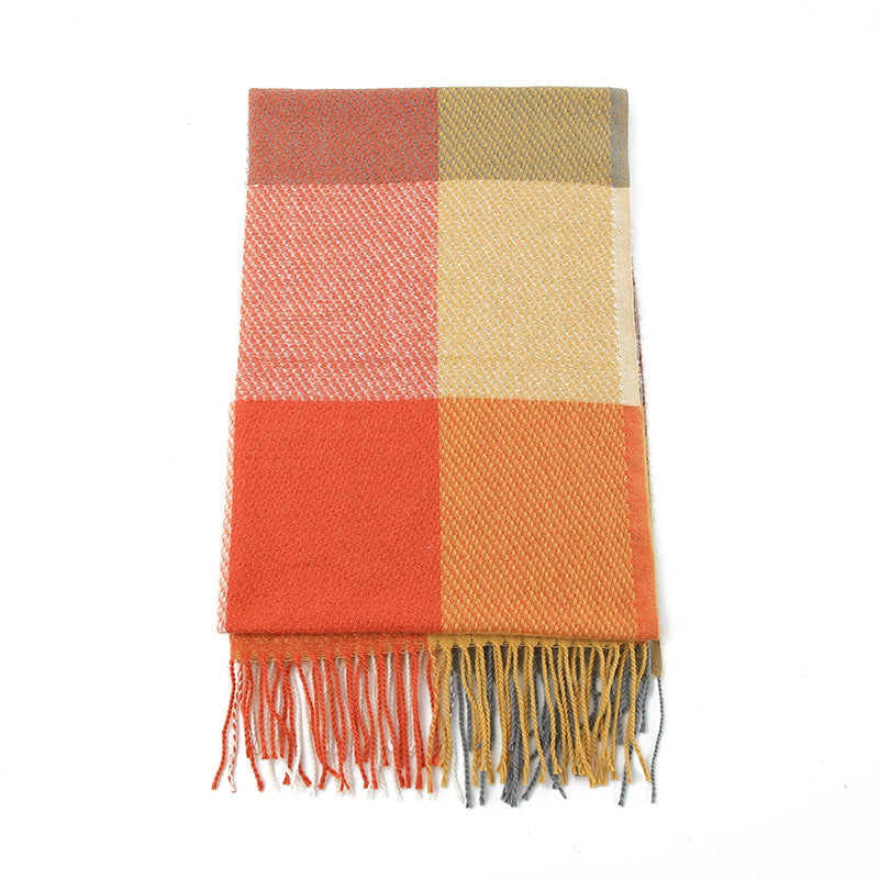 Ladies Throw Blanket Soft Lightweight Cozy Check Pattern Warm Tones