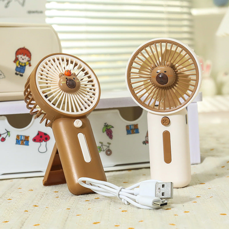 Portable USB Rechargeable Handheld Fan with Clip and Quiet Brushless Motor