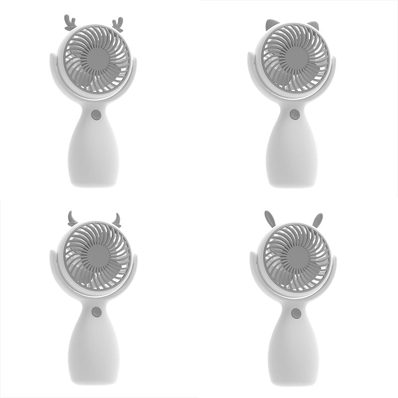 Portable Handheld Fan Cute Animal Design Lightweight Battery-Operated Personal Cooler