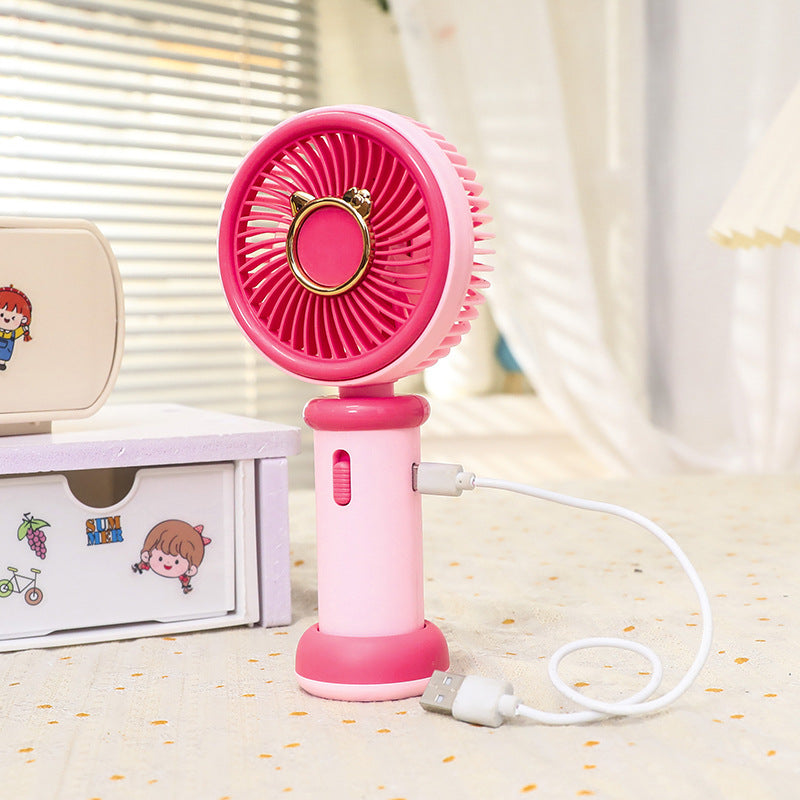 Portable Handheld Fan for Women Cute Animal Design USB Rechargeable Lightweight Quiet Operation