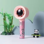 Portable Handheld Fan with Integrated Moisture Container Rechargeable Panda Design