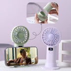 Harrow Portable Desk Fan Rechargeable Battery Adjustable Speeds Compact Lightweight Quiet Operation