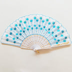 Women's Lace Fan High-Quality Breathable Fabric Artistic Floral Motifs
