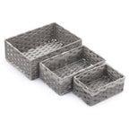 Woven Storage Baskets Durable Eco-Friendly Plastic Organizer for Home Office Bathroom