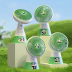 Portable Table Fan Battery Operated Panda Design 3-Speed Lightweight