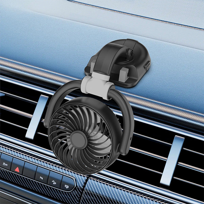 Compact Car Air Vent Cooling Fan Adjustable Rotation Energy Efficient