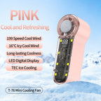 Portable Mini Cooling Fan With 199 Speeds and LED Display Compact Handheld Cooler