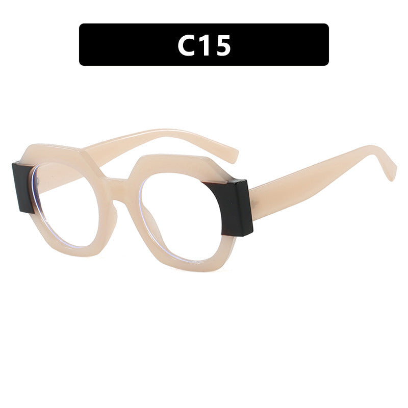 Ladies Hexagonal Sunglasses UV Protection Lightweight Fashionable Frame