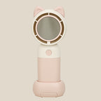 Portable Hand Fan with Integrated Mirror USB Rechargeable Lightweight Compact