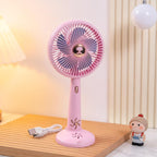 Portable USB Table Fan Rechargeable Battery 3-Speed Adjustable Head Quiet