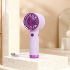 Portable Handheld Fan with Powerful Battery USB Rechargeable White and Rose Gold Lightweight