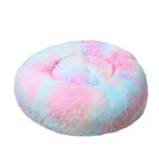Round Plush Pet Bed Soft Cozy Non-Slip Bottom Washable for Cats and Small Dogs