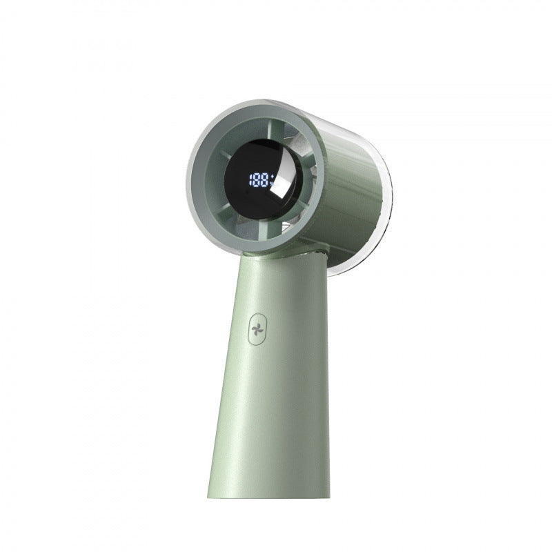 Compact Digital Handheld Fan with Rechargeable Battery and Adjustable Speed Settings