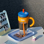Multifunctional Coffee Mug with Reusable Straw Leak-Proof BPA-Free Plastic for Hot and Cold Drinks