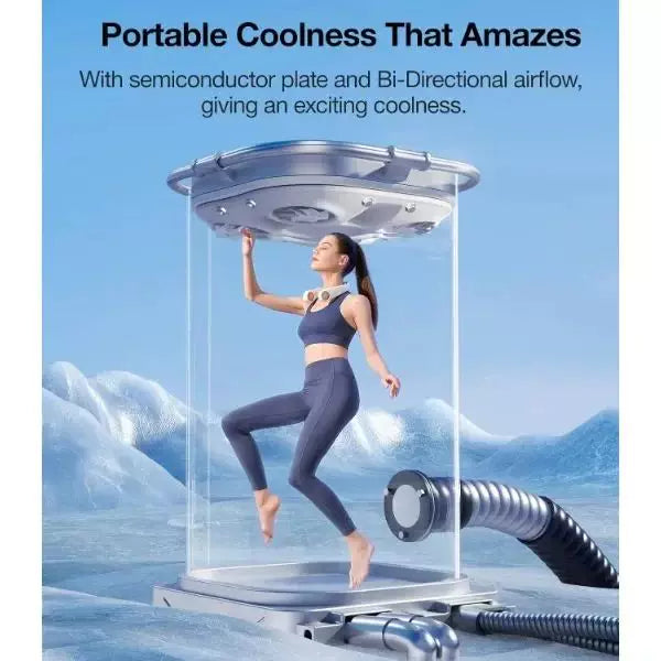 Bladeless Ergonomic Neck Air Cooler USB Rechargeable Adjustable Vents Unisex One Size