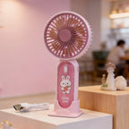 Portable USB Rechargeable Handheld Fan with Cute Rabbit Design Lightweight Personal Cooling Fan