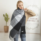 Ladies Patterned Scarf Soft Stylish Design with Fringes for Cold Weather